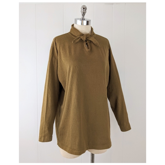 vintage 80's tie neck dagger collar shirt - Picture 4 of 11